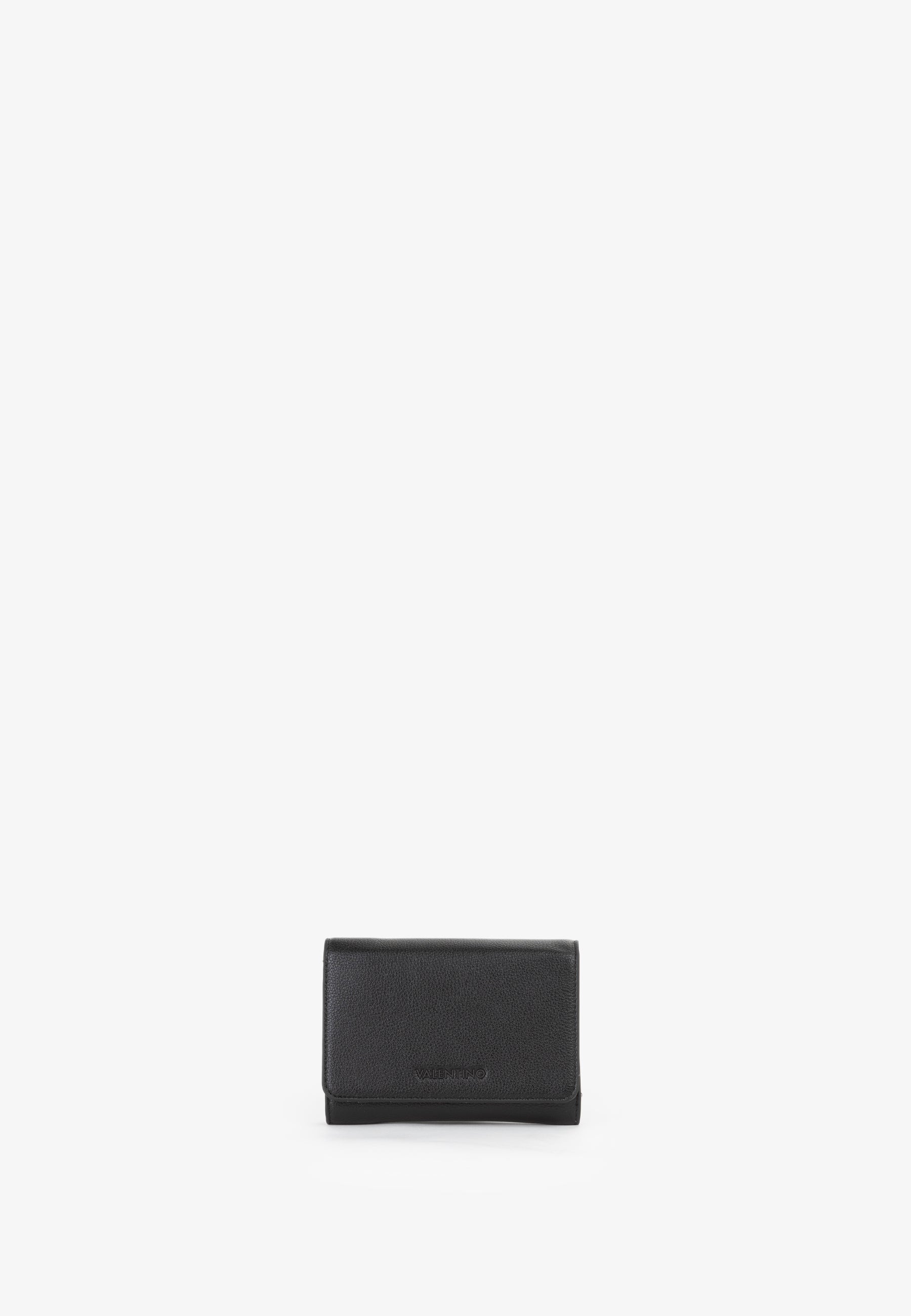 Portefeuille femme cuir grainé noir compact élégant