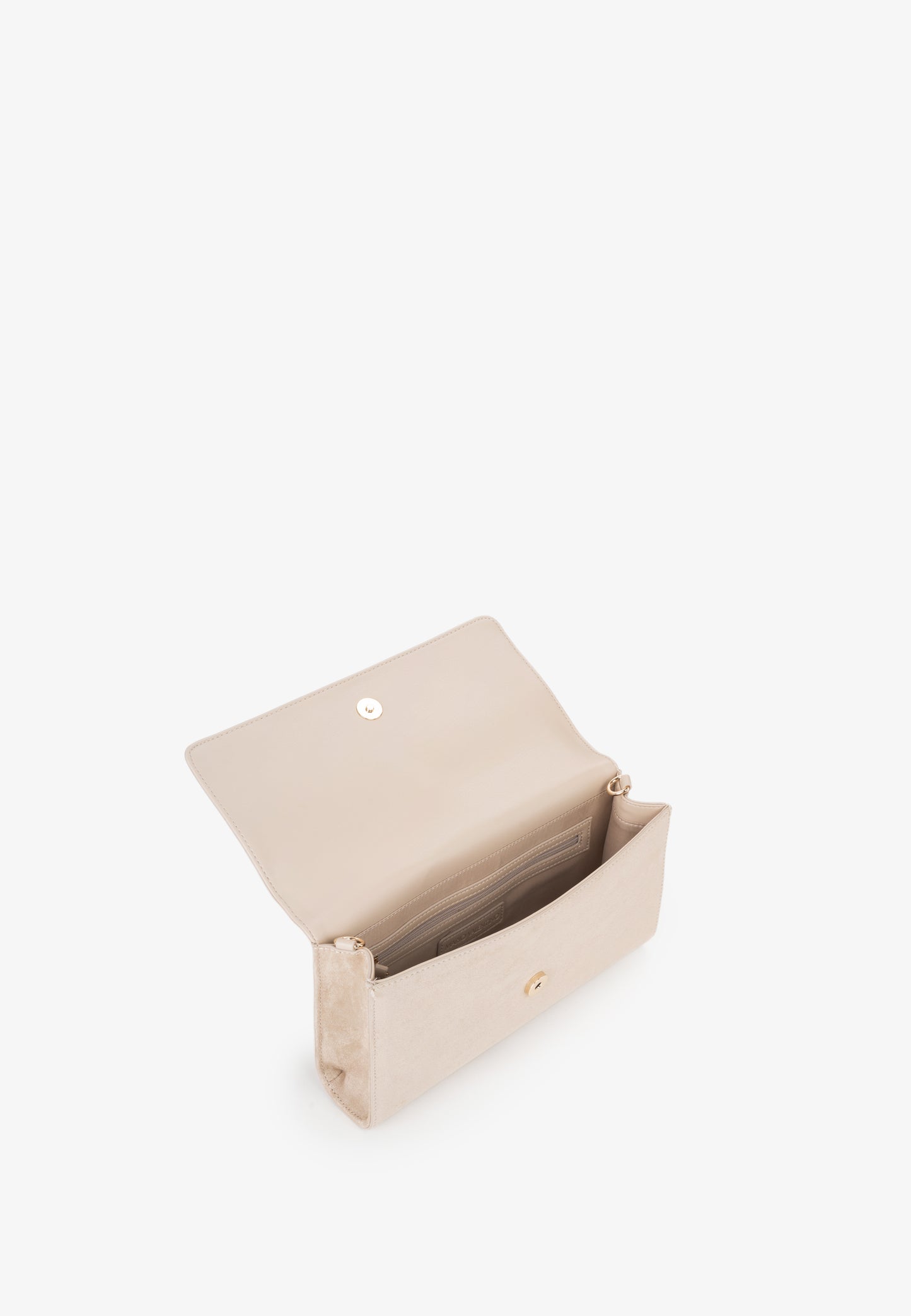 Sac bandoulière femme velours beige chaîne dorée