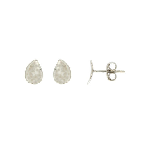 Clous d'oreilles femme argent 925 rhodié forme goutte