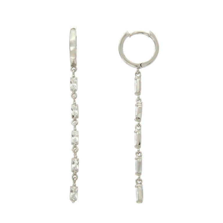 CREOLES ARGENT RHODIE - ZIRCONIA