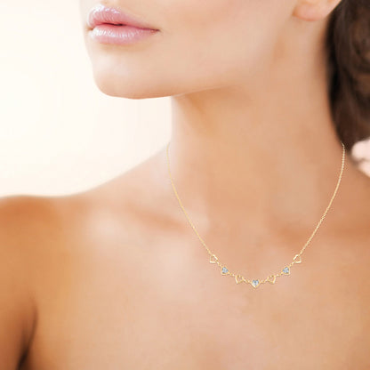 Collier femme plaqué or jaune motif cœur zirconia