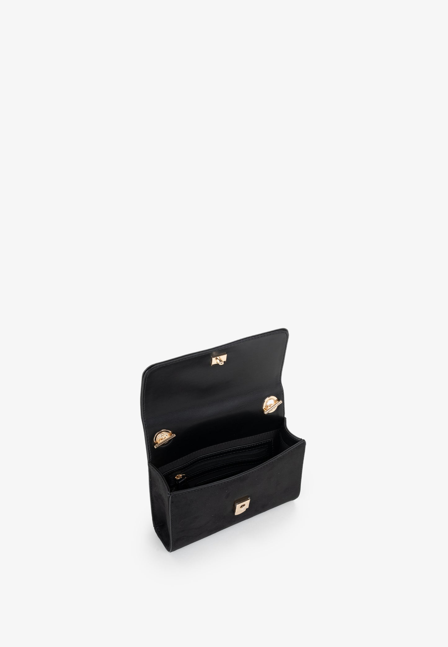 Sac bandoulière femme velours noir chaîne dorée