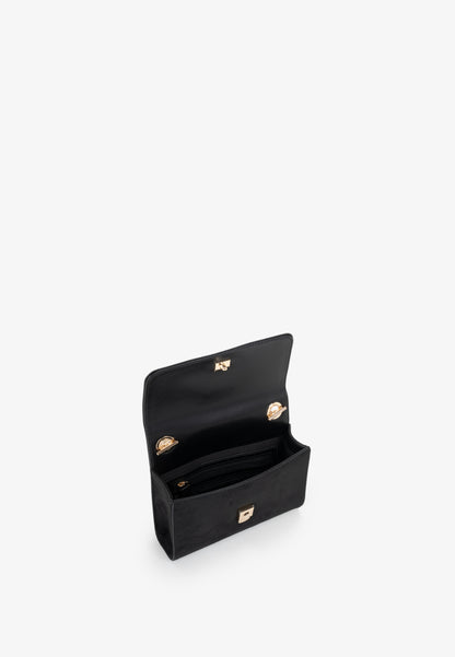Sac bandoulière femme velours noir chaîne dorée