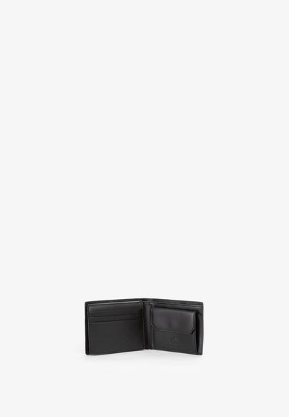 Portefeuille homme cuir noir grainé avec logo discret