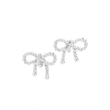 Boucles d'oreilles femme argent rhodié nœud torsadé
