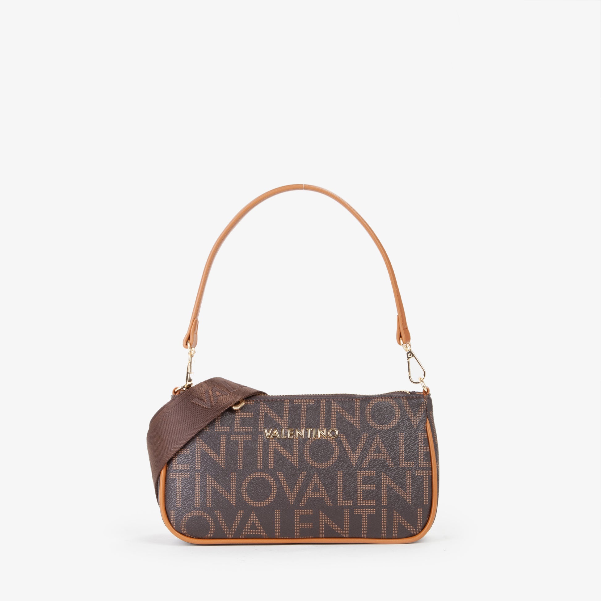 Sac femme baguette monogramme marron camel doré
