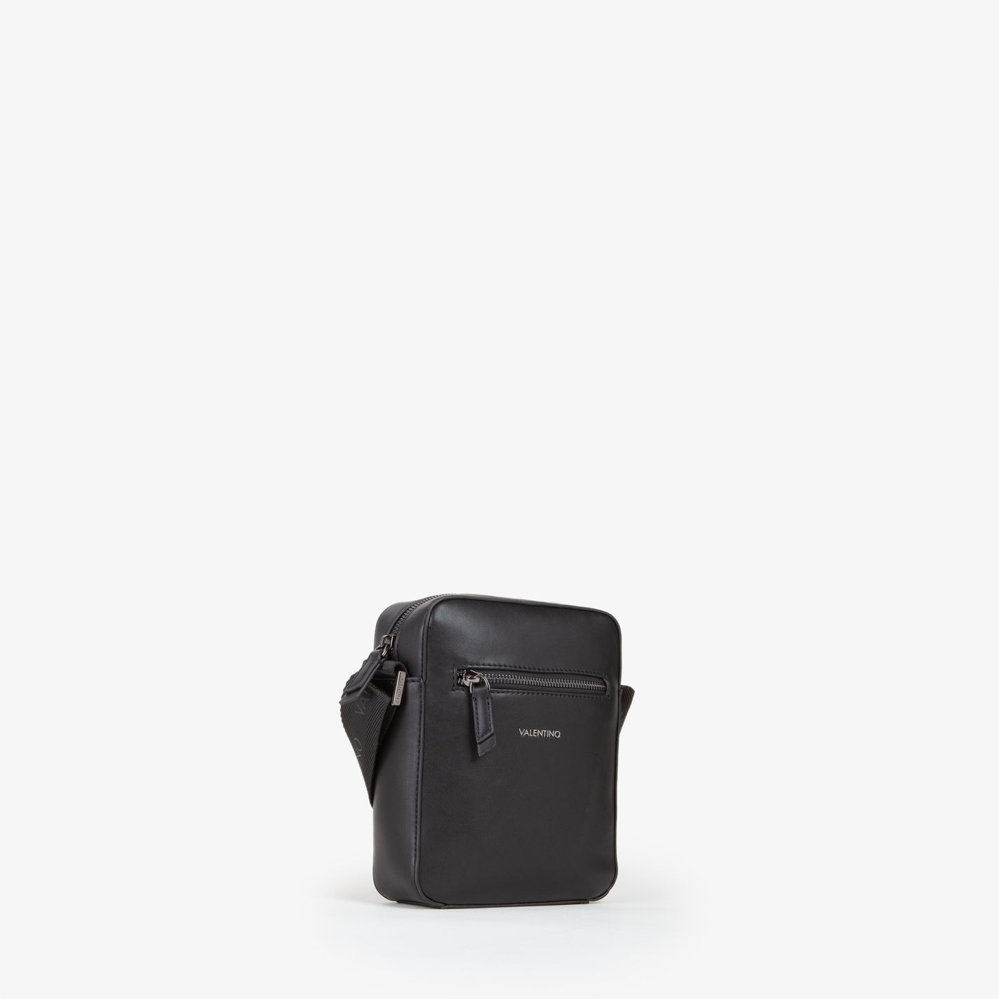 Sac bandoulière homme noir simili cuir zippé