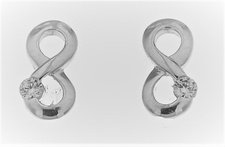 Clous d'oreilles femme argent rhodié infini zirconia