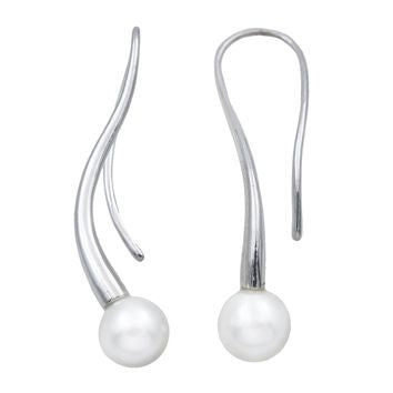 Boucles d'oreilles femme argent rhodié perle de culture