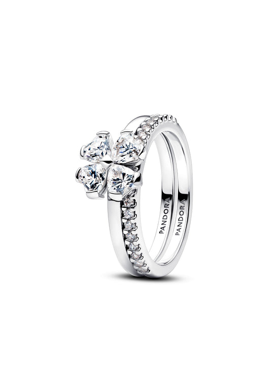 Bague sécable Trèfle porte-bonheur scintillante