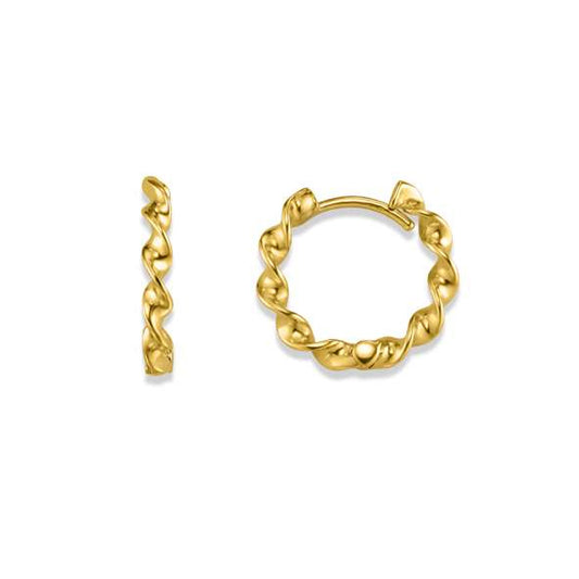 Créoles femme or 18 carats jaune torsadé charnière