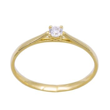 BAGUE OR 9 CARATS - DIAMANT 0.108 CT