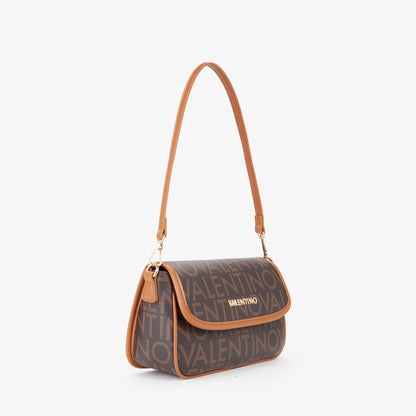 Sac femme bandoulière monogramme marron et camel