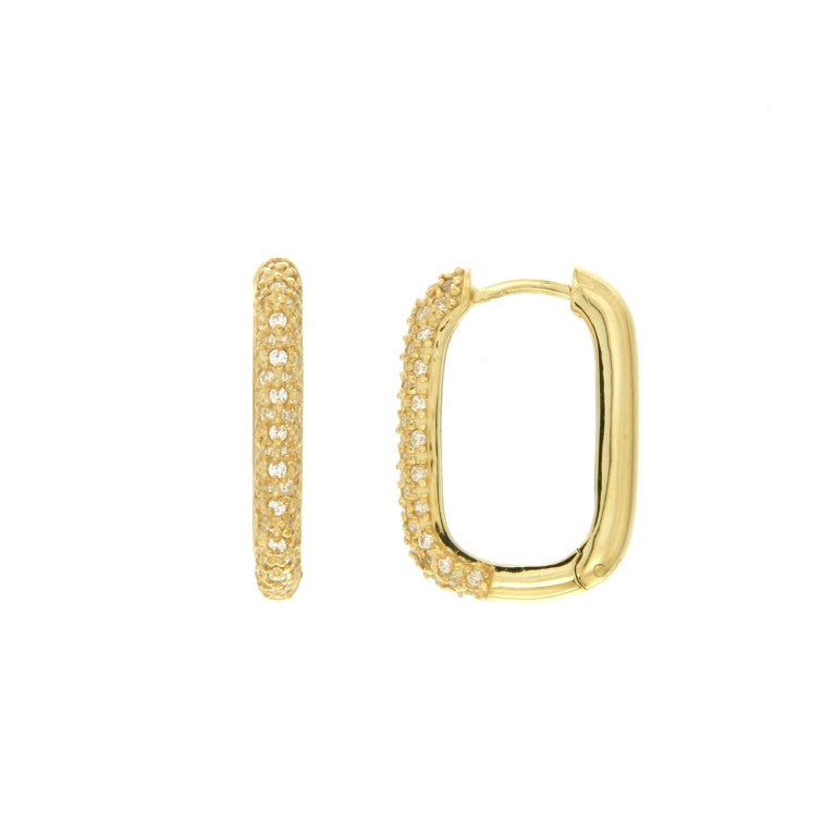 CREOLES ARGENT RHODIE - ARGENT JAUNE - ZIRCONIA