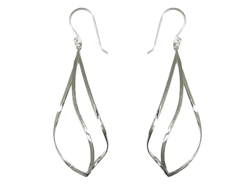 BOUCLES D'OREILLES ARGENT RHODIE - PENDANTE