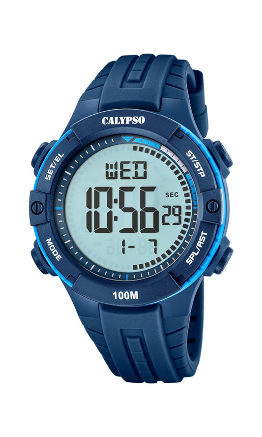 Montre pour homme. Avec un boîtier plastique équipé d’un bracelet de plastique. Les montres visent à captiver par leur look frais et extraverti, avec des couleurs vives et intenses.