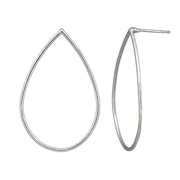 Boucles d'oreilles femme argent rhodié forme goutte