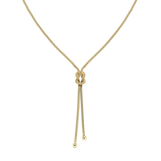 Collier femme argent doré nœud marin chaîne snake 40cm