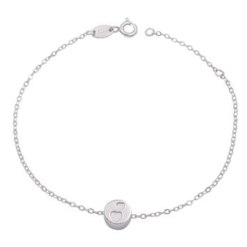 Bracelet femme argent 925 rhodié motif cœur 17cm
