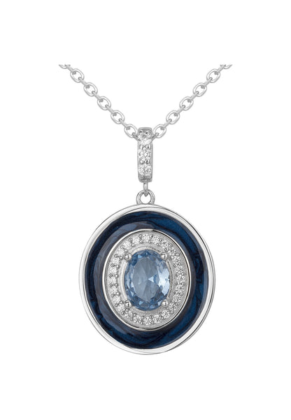 COLLIER ARGENT - ZIRCONIA  - TOPAZE SYNTHETIQUE