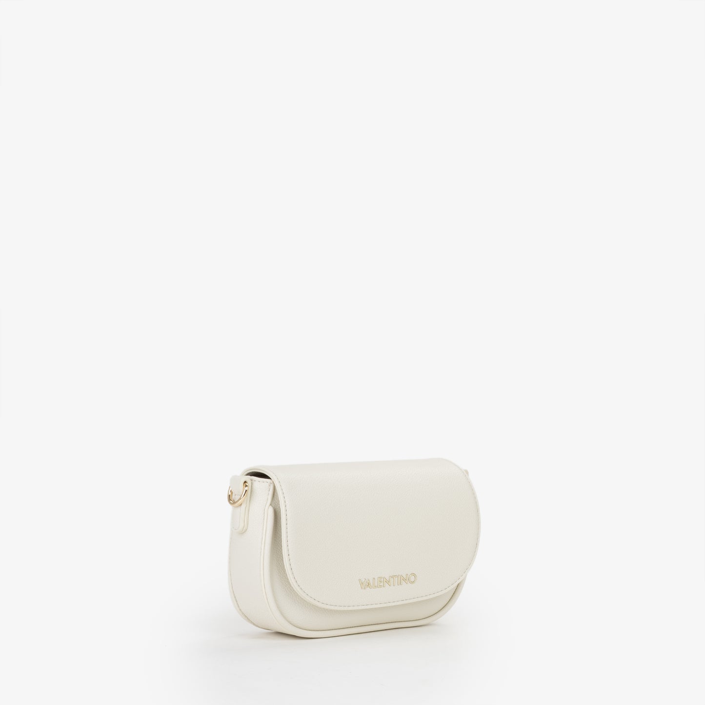 Sac bandoulière femme écru rabat arrondi finition dorée