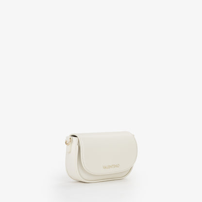 Sac bandoulière femme écru rabat arrondi finition dorée