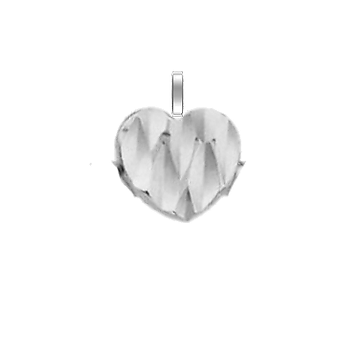 Collier femme argent rhodié pendentif cœur diamanté