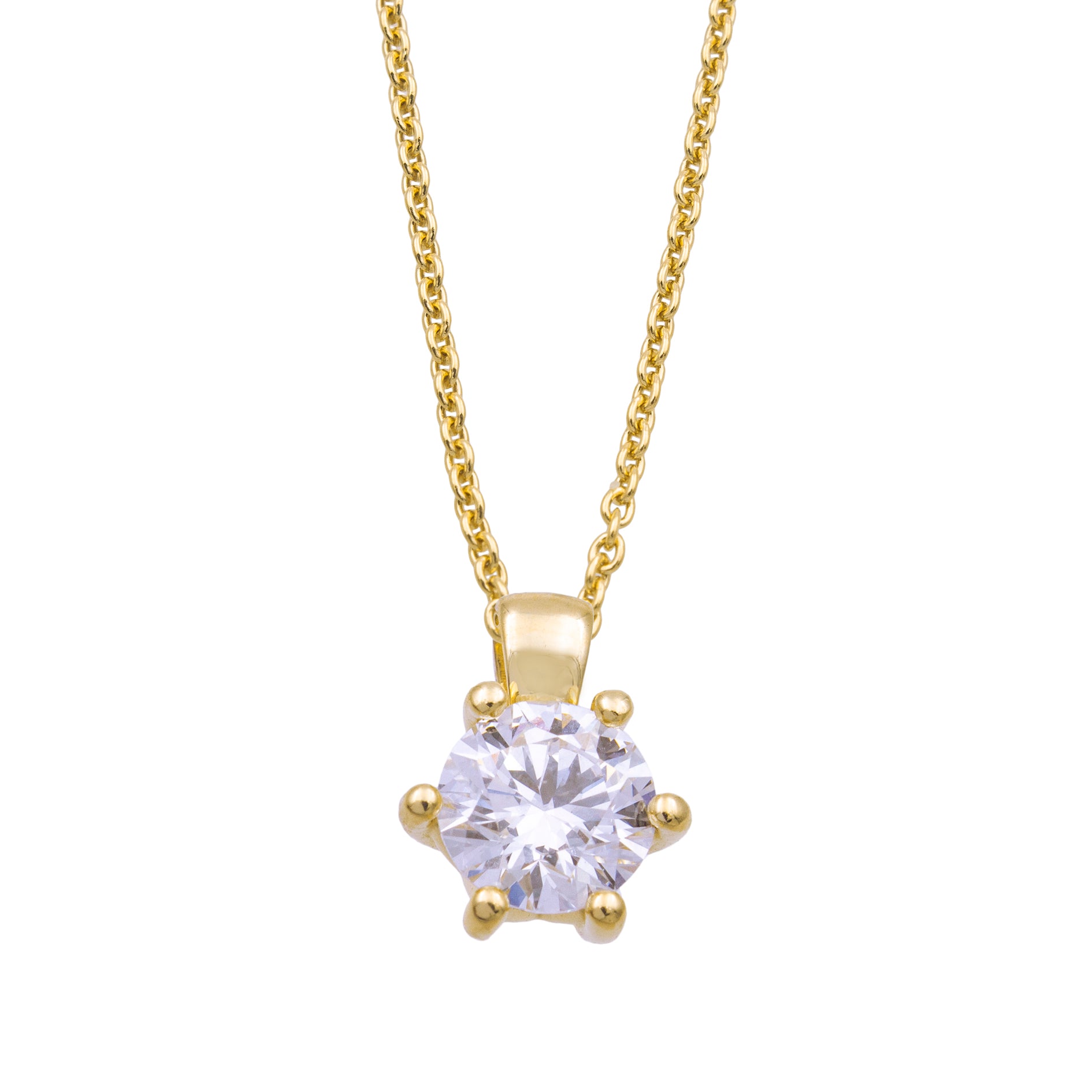 COLLIER OR 9 CARATS - DIAMANT 0.740 CT