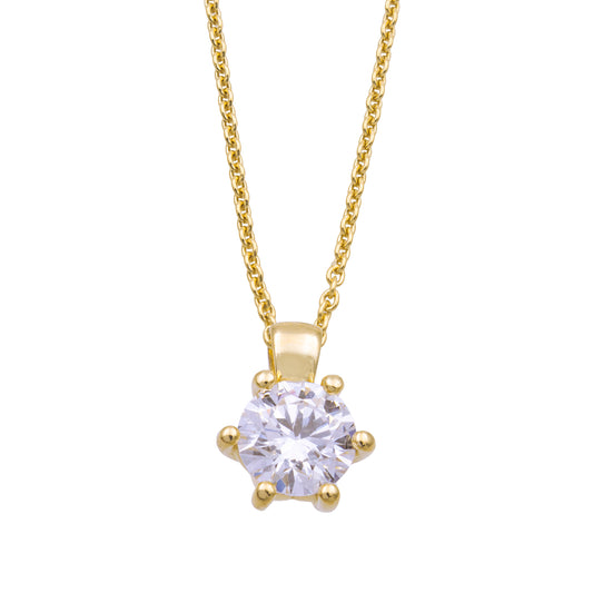 COLLIER OR 9 CARATS - DIAMANT 0.740 CT