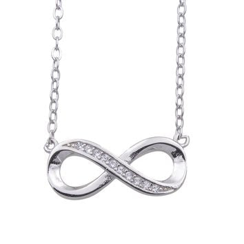 Collier femme argent 925 infini zirkonia rhodié 42cm