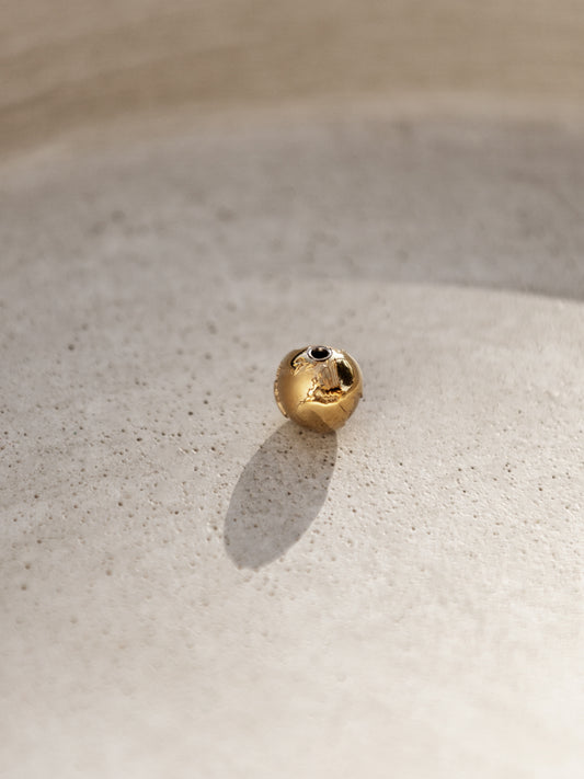 ELEMENT LIEN GLOBE - ACIER DORE POUR BRACELET / COLLIER