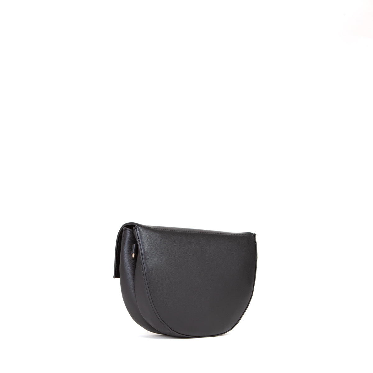 Sac bandoulière femme cuir synthétique noir demi-lune