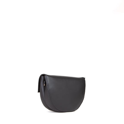 Sac bandoulière femme cuir synthétique noir demi-lune