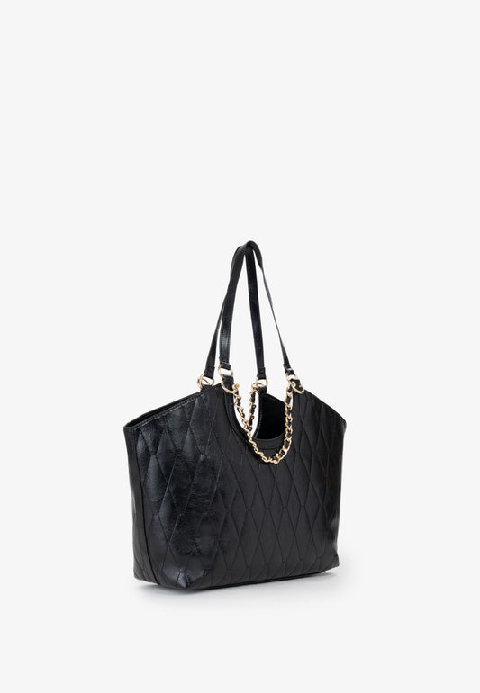 Sac à main femme noir matelassé chaîne dorée