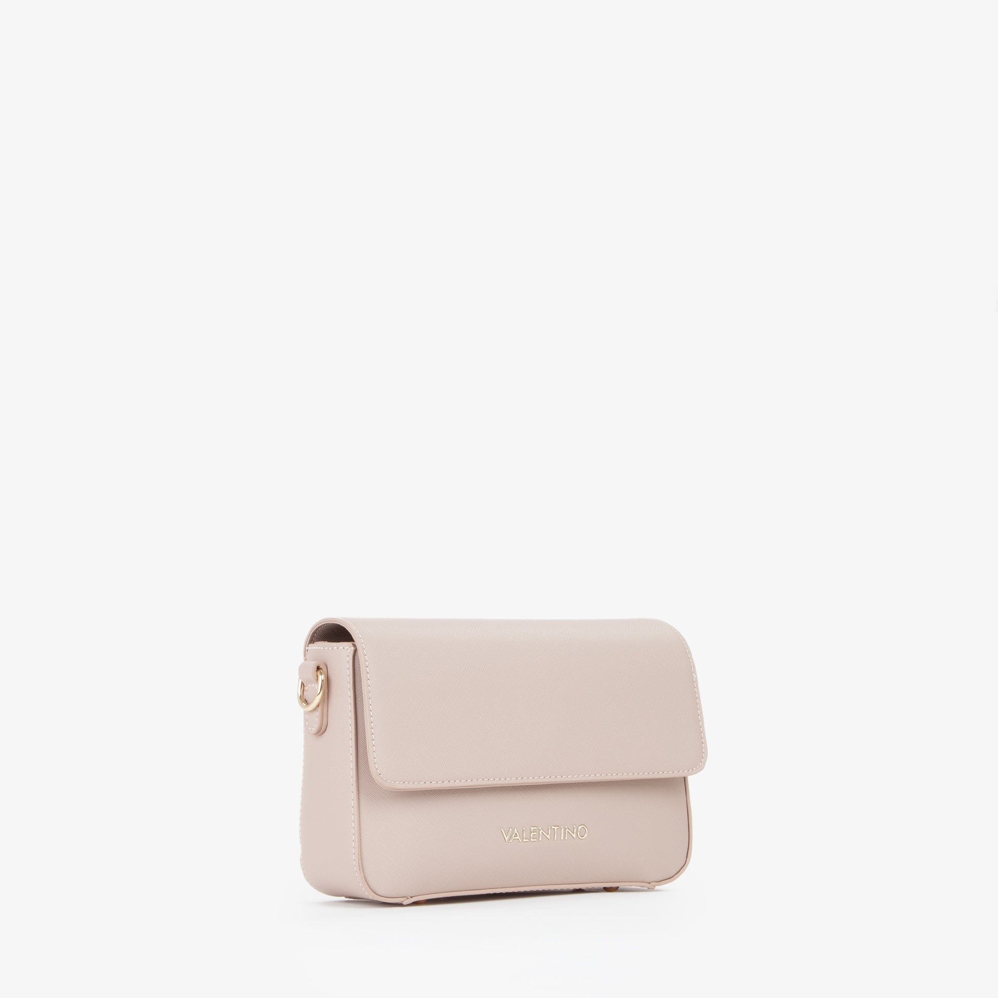 Sac bandoulière femme beige nude rabat doré élégant