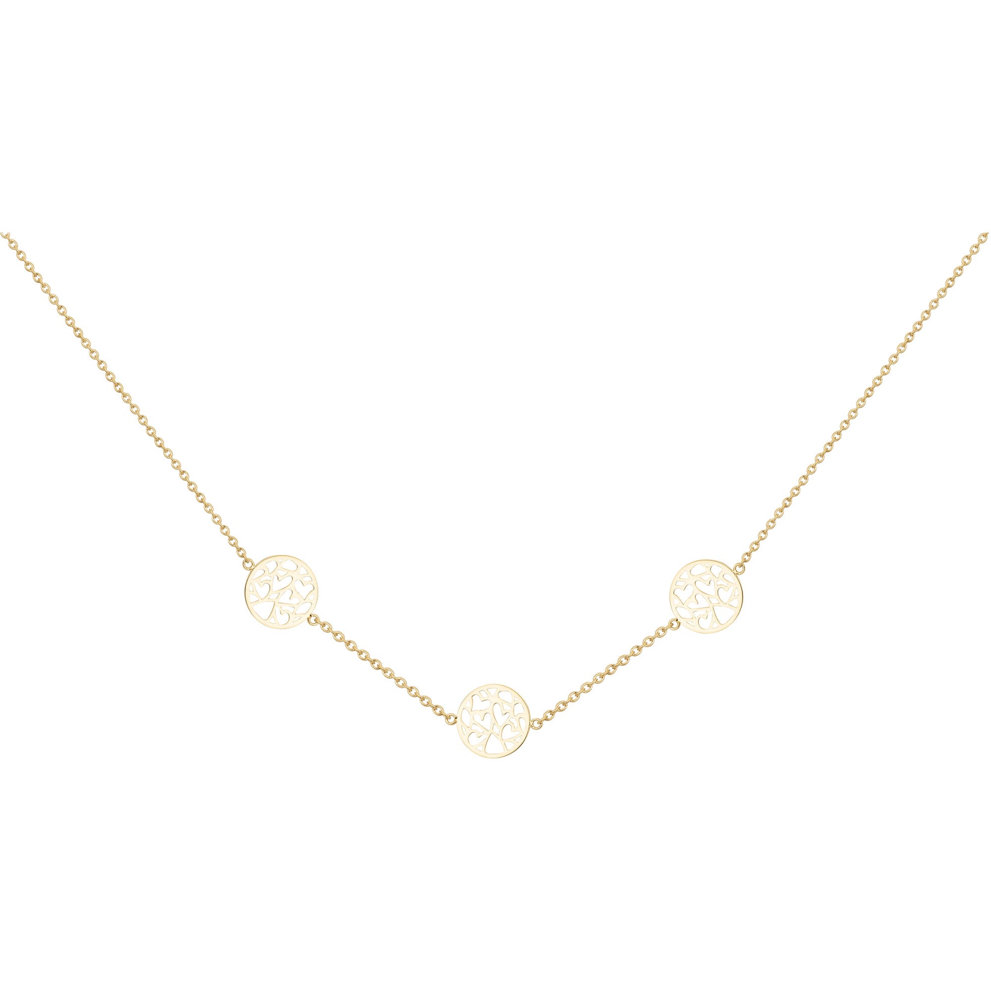 Collier femme acier doré 3 médailles arbre de vie