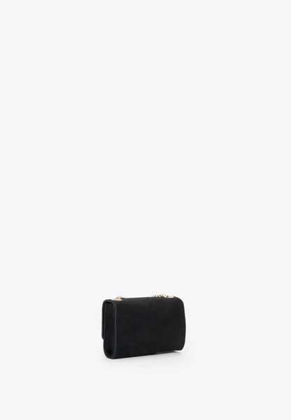 Sac bandoulière femme velours noir chaîne dorée