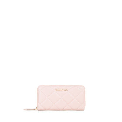 Portefeuille femme rose matelassé zippé élégant
