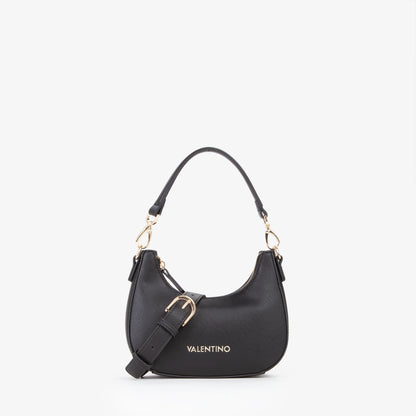 Sac bandoulière femme noir saffiano boucle dorée mini hobo