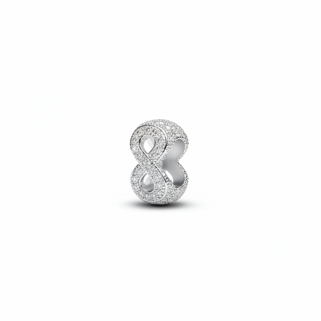 Mini breloque texturée symbole de l'infini