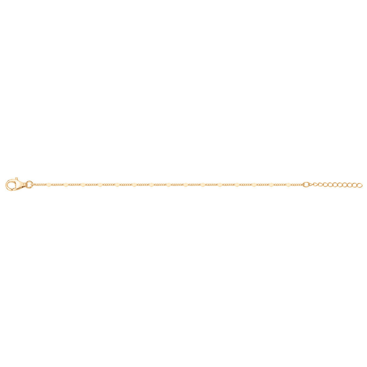 Bracelet femme plaqué or jaune chaîne miroir 16+3 cm