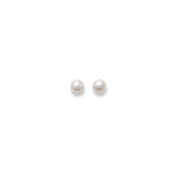 Clous d'oreilles femme or blanc 18k perle de culture eau douce