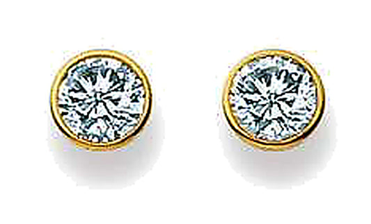 Clous d'oreilles femme or jaune 18 carats zirconia