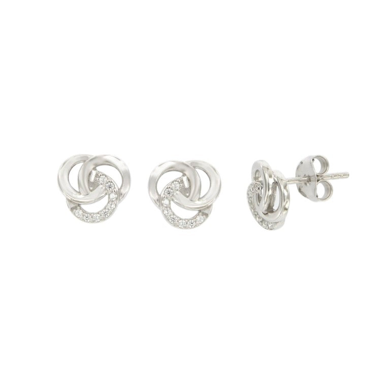 BOUCLES D'OREILLES ARGENT RHODIE - ZIRCONIA