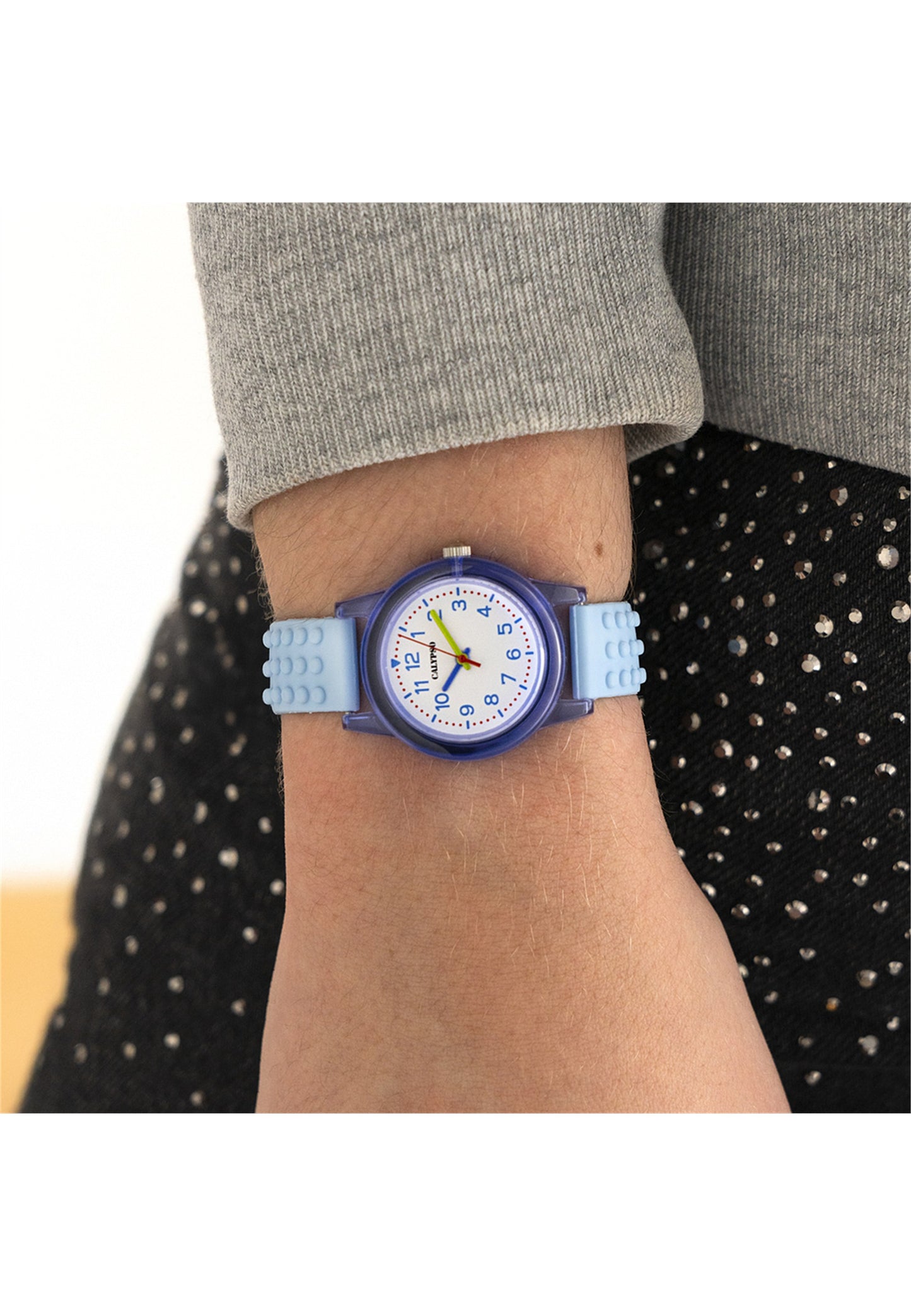 MONTRE BLEU, BRACELET CAOUTCHOUC, FILLE