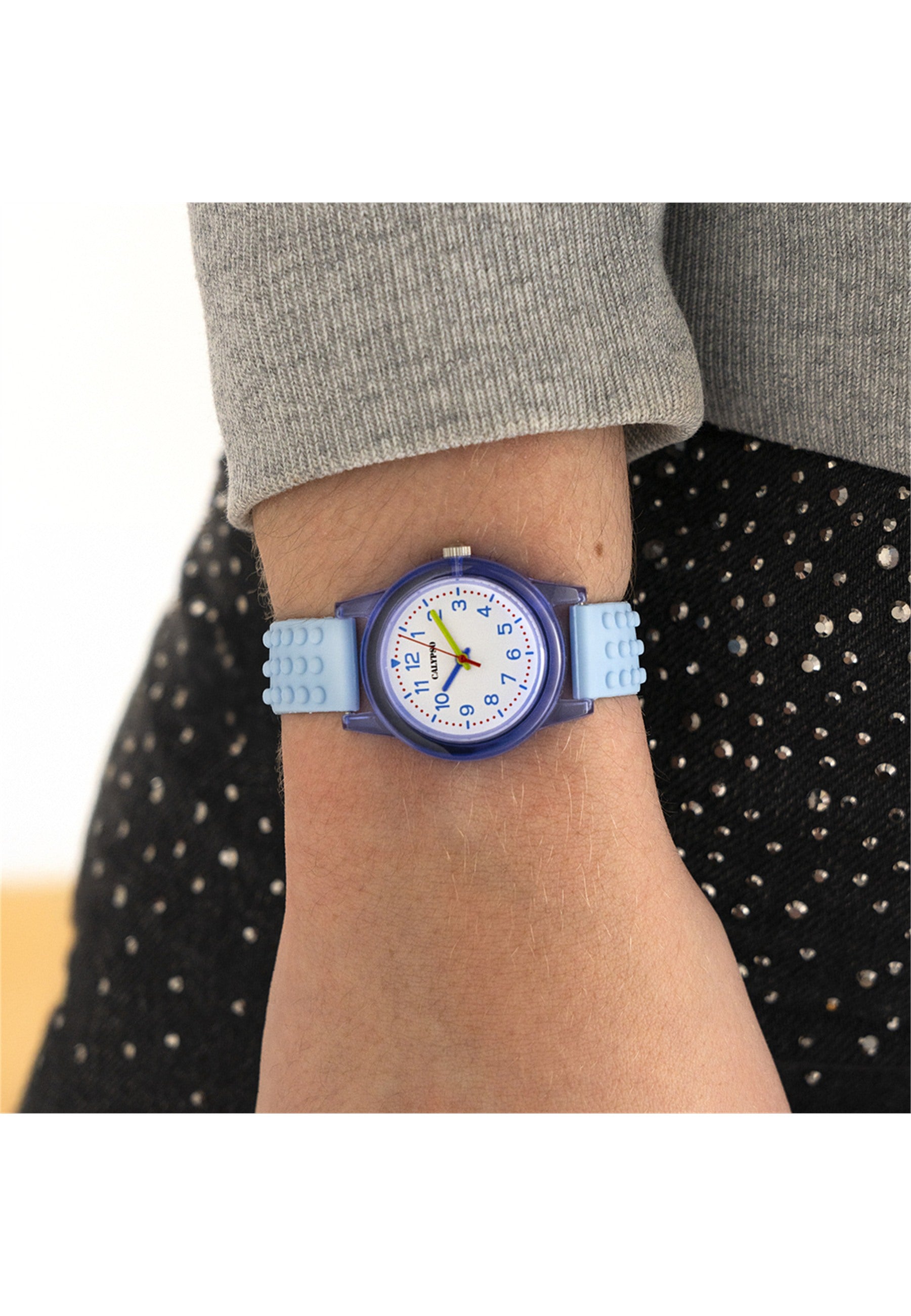 MONTRE BLEU, BRACELET CAOUTCHOUC, FILLE