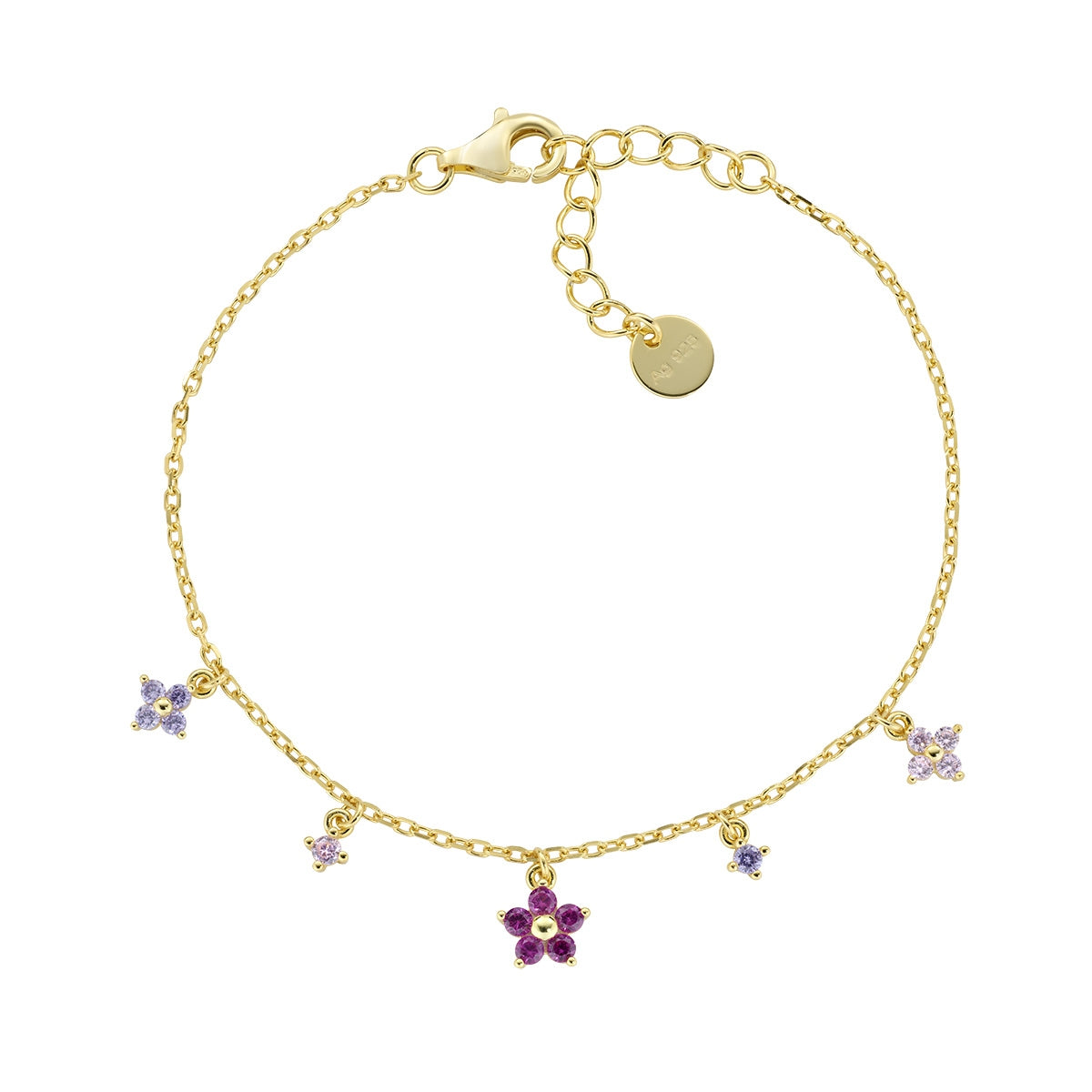 Bracelet femme argent doré fleurs zirkonia collection Primrose