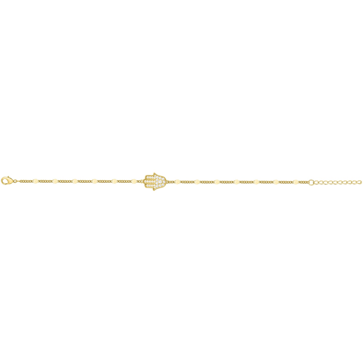 Bracelet femme plaqué or main de Fatma zirconia