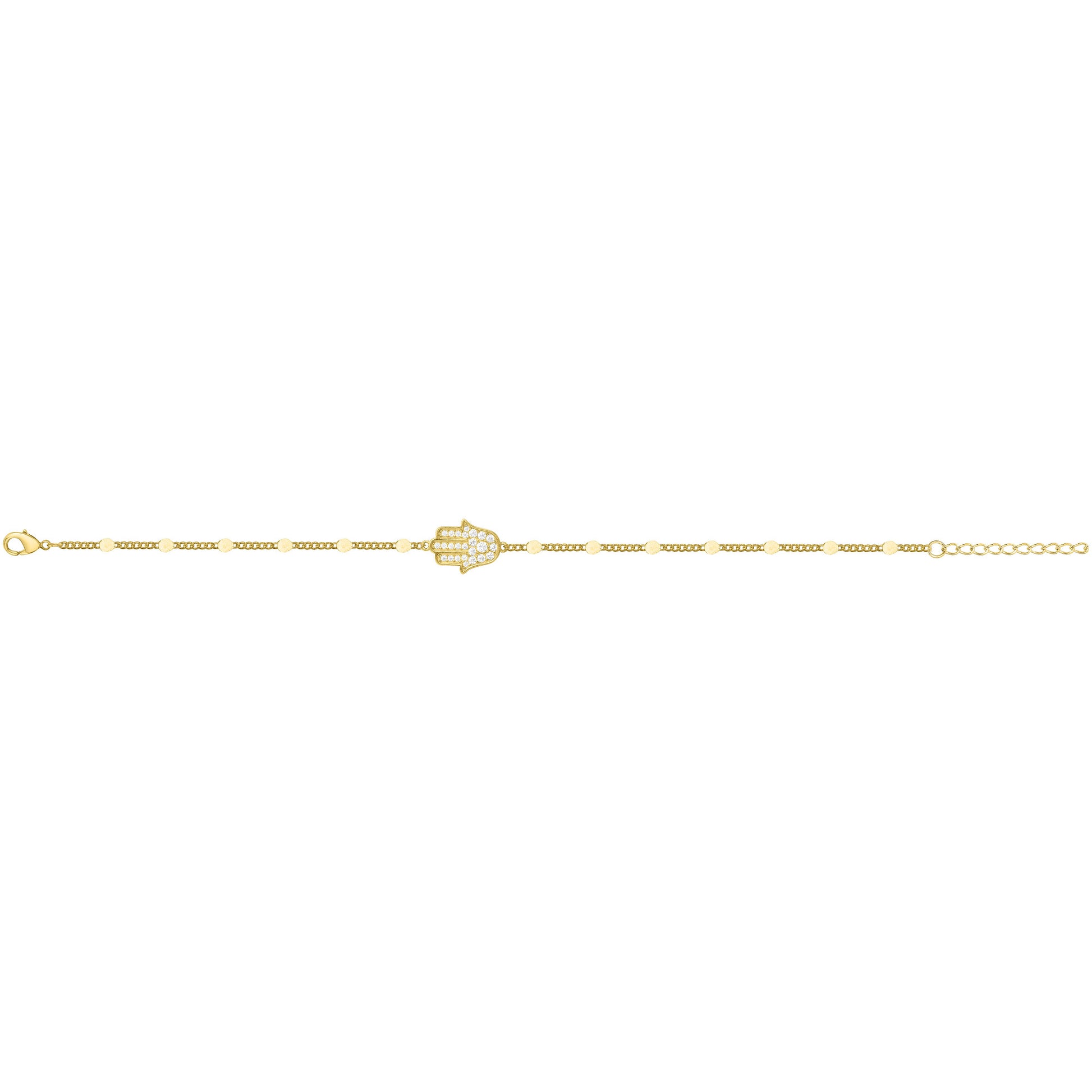 Bracelet femme plaqué or main de Fatma zirconia