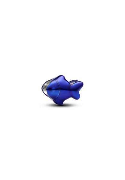 Charm poisson bleu laqué finition satin bijou bracelet